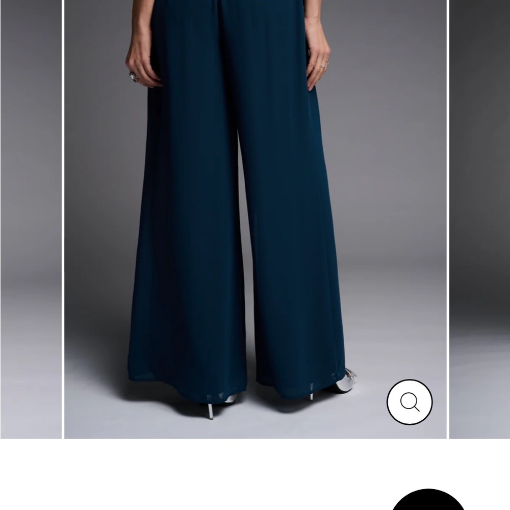 NWT Joseph Ribkoff Elegant event top and pants Chiffon blue w rhinestone. - Picture 3 of 5